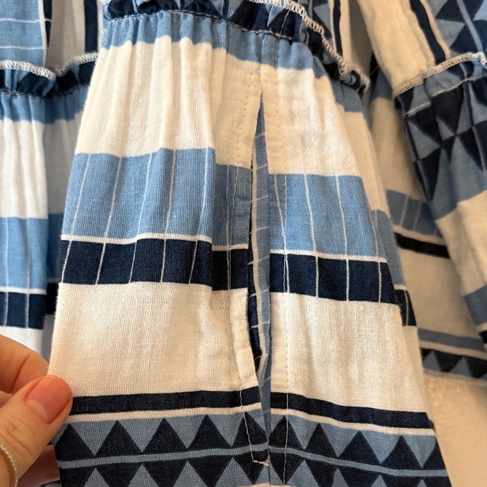 Elan Blue and White Striped Mini Dress - Picture 3 of 5